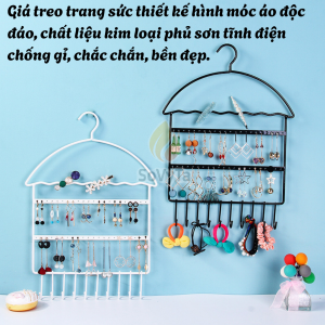 Giá Đựng Trang Sức Treo Tường Có Móc Treo- Kệ Trang Trí Treo Trang Sức Tiết Kiệm Diện Tích
