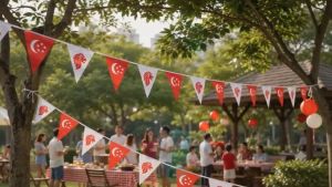 【SG Stock】SG61 National Day Bunting Banner Singapore Red White Flag Garland Party Decor Indoor Outdoor Event Supplies
