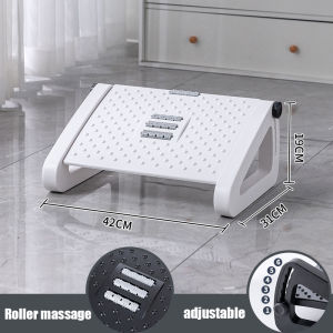 Adjustable Ergonomic Under-Desk Footrest New Durable Office Foot Rest Adjustable Height & Angle Easy Setup