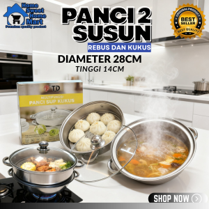 HSH COD Panci siomay Stainless 2 susun/Panci Steamer/Panci Kukus Kitchen Ware