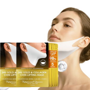 24k Gold Collagen Chin Lifting Mask Eliminate Double Chin Neck Tightening Slimming Firming Lifting V Shape Face Lift up Mask2026