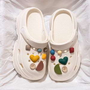 WomenS Summer Outdoor Clogs With Thick Soles Height-Increasing EVA Anti-Odor Beach Sandals Cute Ins-Style Closed-Toe Slippers