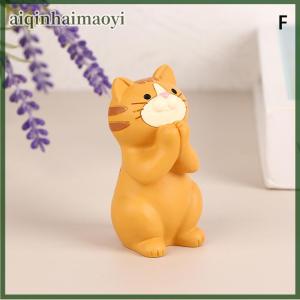 aiqinhaimaoyi 1Pc Japan Style Glasses Mobile Phone Holder Stationery Desktop Cat Decoration Collectible Home Decor Resin Craft Ornaments