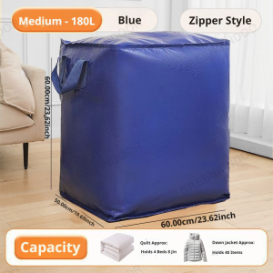 EUNICE 400L Extra Large Waterproof Moving Storage Bag Heavy Duty Foldable Reinforced Handle Beg Simpan Baju收纳袋