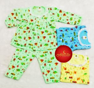 baju bayi perempuan piyama bayi 3 18 bulan full print motif bahan katun