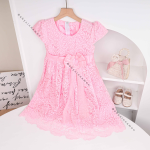 Gaun Pesta Size 3-12 Tahun / Dres Ulang Tahun Premium Brukat Baju Anak Perempuan Dress Polos Natal