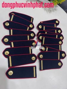 Cầu vai bảo vệ Gạch đồng đồng phục chuyên nghiệp quân hàm bảo vệ nền xanh đen đẹp sang trọng giá rẻ
