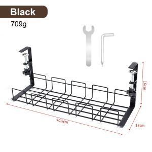 [✅SG Ready Stock] Under Desk Cable Organizer Cable Management Tray Under Table Storage Rack Cord Organizer 桌下理线架