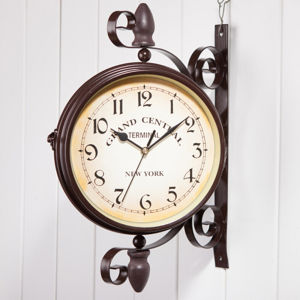 【24 Hour Shipping🚗✔️】Outdoor Garden Wall Station Clock Double Sided Cockerel Vintage Retro Home Decor
