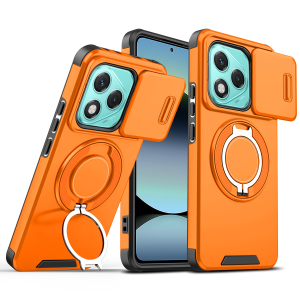 Casing For Honor 400 Lite Honor400 Lite Honor400Lite 400Lite 5G Sliding Window Ring Phone Case Bracket Shockproof Protection Lens Stand Holder Anti Fall Hard Back Cover