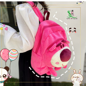Balo gấu dâu Balo dễ thương Balo hình gấu bằng lông nhung mềm mại phù hợp cho mọi lứa tuổi - Life Style 4U