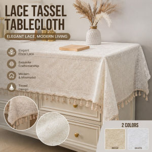 Lace Table Runner Dustproof Non Slip Tassel Embroidered Tablecloth Decorative Dining Table Cover