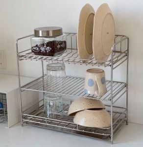 Ⓜ️ZEROIDEASⓂ️ 2/3 Tiers Stainless Steel 304 Dish Drying Rack Dish Drain Rack Cup Holder Cup Stand Cup Rack Cups Organizer Drain Rack Dish Organizer Rack Dish Rack Dish Holder Dish Stand Dish Drain Rack Dish Shelf Dish Drain Shelf Countertop Organize Rack
