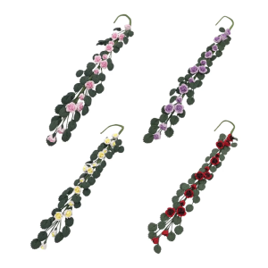 Miniature Rose Vine For 1/12 Scale Doll House Garden Decoration Realistic Resin Flower With Iron Wire Stem Scene Display