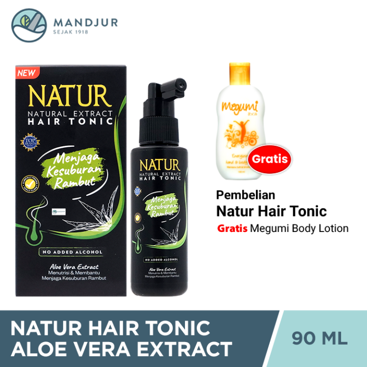 Natur Hair Tonic Aloe Vera Extract 90 ML - Vitamin Kesuburan Rambut