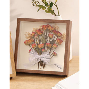 MLADEN Wood Dried Flower Picture Frame Wall Mount Transparent Display Box Flower Specimen Storage Frame Home Decor