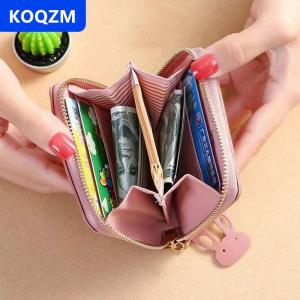 [COD] KOQZM 1PC ngắn Phụ nữ ví mini dễ thương đồng xu Túi chủ thẻ phụ nữ nữ ví thời trang dây kéo ví ví nhỏ cho cô gái