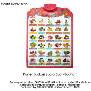 Poster Edukasi Suara Huruf Angka Buah Hewan Hijaiyah Bonus Baterai DanSpidol wipe-clean Poster Edukasi Untuk Anak-Anak
