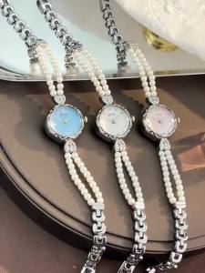 Hot-Selling Double-Row Exquisite Fine Pearl Bracelet Watch Fashionable Light Luxury French Niche