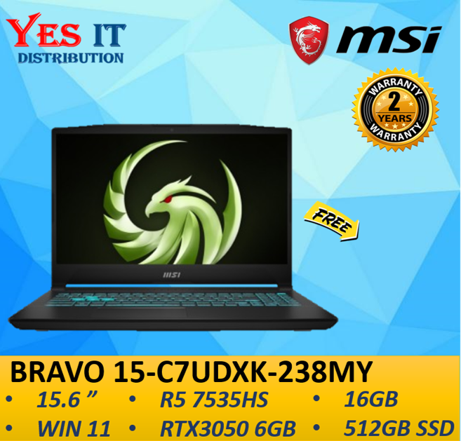 Gaming Laptop Msi Msi Bravo 2021 MSI Bravo 15 C7UDXK-238 FHD 144Hz Gaming  Laptop R5 7535HS