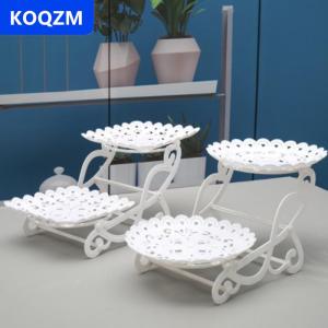[COD] KOQZM 1 2 chiếc đĩa bánh đứng đĩa ăn vặt bánh cupcake giỏ trái cây sáng tạo Ba Tầng