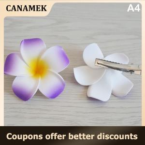 【 CANAMEK 】 Summer Plumeria Flower Hair Clips For Women Girls Cute Hairpins Egg Flower Barrettes Hawaiian Wedding Party Hair Accessories