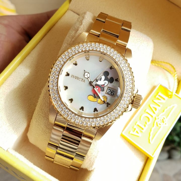 Invicta mickey discount mouse watch gold