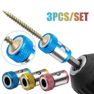 3PCS 1/4 " Electric Screwdriver Bit For 6.35mm Metal Strong Magnetizer Screw Cross Extended High Strength Magnetic Ring