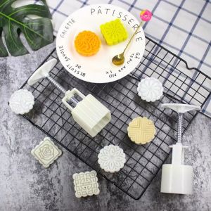 A YAYA 3D Moon Cake Mold Flower Shaped Creative Cookie Stamp Mold Stripping Easily Handmade Pastry Baking Model Mid-Autumn Festival