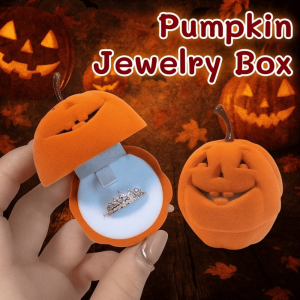 GENENIC Anti-collision Halloween Jewelry Box Storage Wedding Flannel Jewelry Organizer Multi-function Mini Pumpkin Rings Box Couples