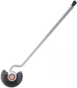 Toilet Bowl Wand Outdoor Aquarium Scrubber with Long Handle Slim Bathroom Angled Toilet Tank Cleaning Brush Japanese Rigid Non-Curl Scrub Brush with Curved Bristles Deep Clean Dead Corner
