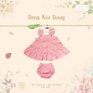 NIA Dress Bayi Perempuan Dress Nia Daisy Polos Warna Premium