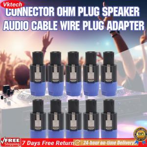 【Ready】【Vktech】10pcs NL4FC Speaker Connectors 4 Pin Male Audio Speakon Ohm Plug Adapter REFURBISHED