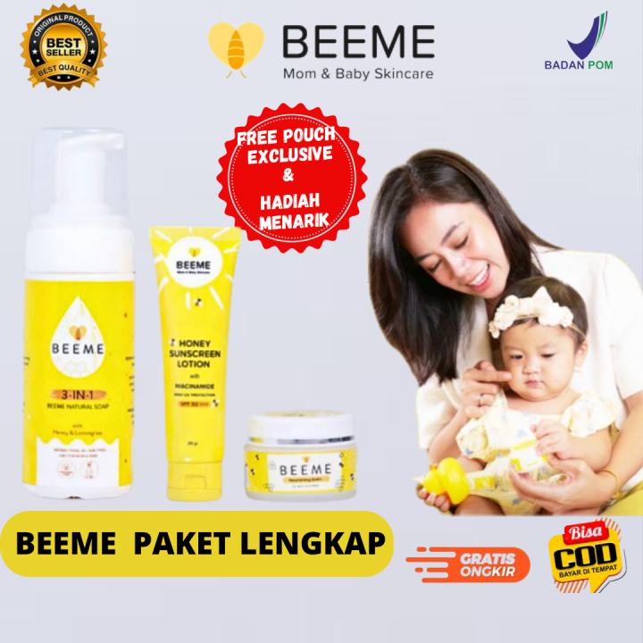 (PROMO) BEEME SKINCARE BAYI ORIGINAL PAKET LENGKAP SKINCARE IBU & ANAK ...