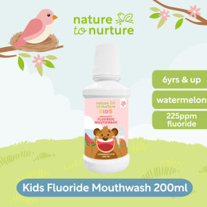 Nature to Nurture Kids Anticavity Fluoride Mouthwash 200ml | Watermelon Flavor (Ages 6+)