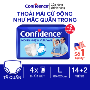 Tã quần người lớn CONFIDENCE SLIM&FIT size M/L gói 16/14 miếng