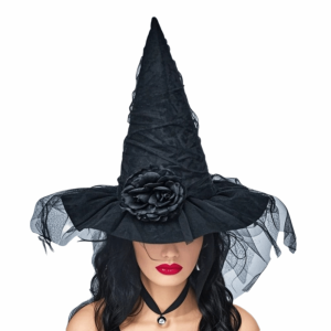 INVADER Black Halloween Witch Hat Pointed Spider Bat Black Pointed Cap Classic Photo Props Cosplay Witch Hat Halloween Party