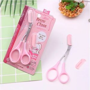 Gunting Alis / Gunting Cukur Alis Mata / Gunting Perapi Alis / Gunting Sisir Alis Mata / Eyebrow Trimmer with Comb