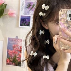 DAIMEISHU Phong cách Hàn Quốc nơ đáng yêu kẹp tóc cho phụ kiện thời trang nữ