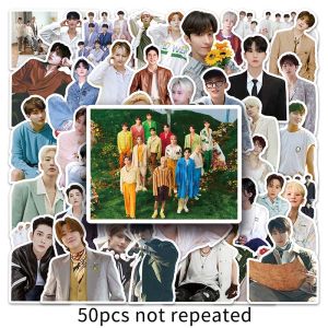 50PCS Korean KPOP Boy Group Star Seventeen Graffiti Sticker foto DIY Diary Luggage Sticker kalis air