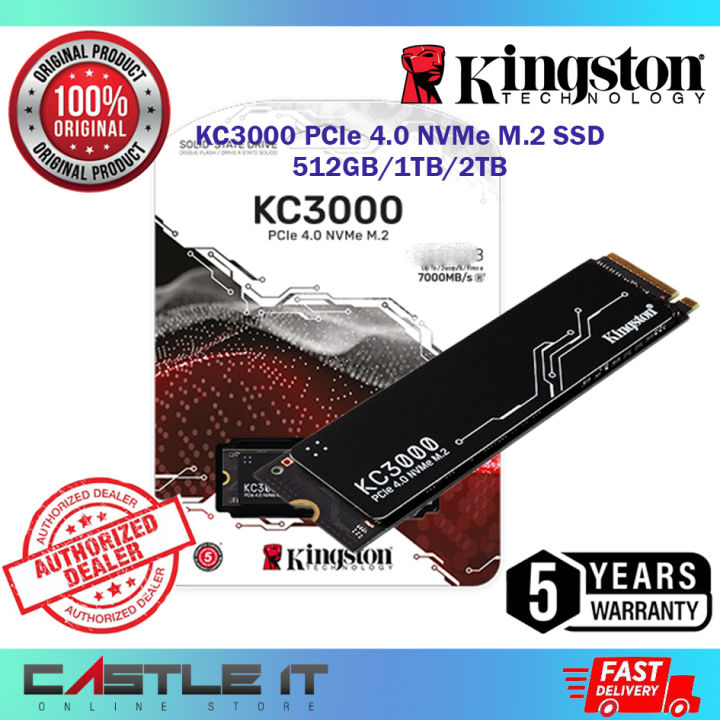 Kingston KC3000 NVMe PCIe Gen4 SSD 512GB 1TB 2TB (SKC3000S/512G ...