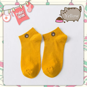 [iRojak] Cute Bear Boat Socks Ladies Short Tube Polyester Cotton Socks Embroidered 小熊船袜短袜 Stokin Beruang - SK08
