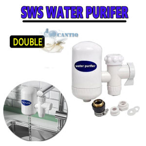 QCF Filter Kran Air Water Purifier SWS  DOUBLE Sambungan Keran Air Alat Penjernih Air Saringan Air Filter Alat Penyaring Air Kran Air SWS Ceramic Cartridge Penjernih Air Saringan Air Keran Penyaring Air Hi Tech Filter Air Berkualitas Sws Hi-tech
