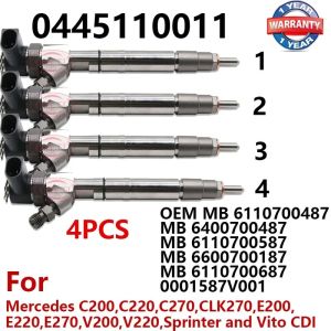 4PCS 0 445 110 011 Common Rail Fuel Injector 0986435071 Diesel A6110700587 0445110011 For-Benz 6110700587 0445 110 011