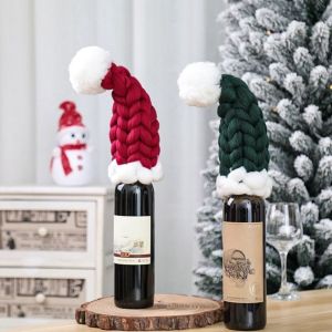 MAOMEI Mềm Nắp chai rượu vang Mũ giáng sinh Thủ công Dày Vỏ Sâm banh giáng sinh sợi thô Đồ dùng cho bữa tiệc Đỏ Trang trí Giáng sinh Trang trí Giáng sinh trong nhà