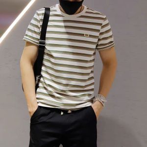 G7 Striped Short Sleeve T Mens Summer Round Neck Pullover Casual Short Sleeve Top Artistic Youth Slim Fit Trendy Base Shirt 7/7