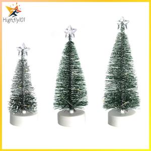 【HOSPORT】3 pcs Mini Christmas Trees LED Lights Christmas Decoration LEDChristmasTreeSet for Christmas Decor