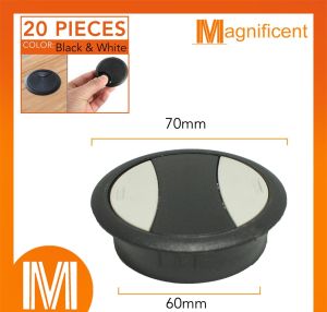 Two Way Plastic Cable Grommet for Desk Office Cable Organizer for Computer Table (Large)(20 pieces)