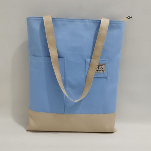 Dely Tote Bag Wanita Bahan Kanvas Model Kasual Praktis Resleting