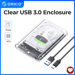 ORICO Hộp Đựng Ổ Cứng Trong Suốt Cho 2.5 3.5 HDD SSD SATA Sang USB 3.1 Type C 6Gbps Cho Hộp Ổ Đĩa Cứng HD Ngoài 16TB(3139C3)